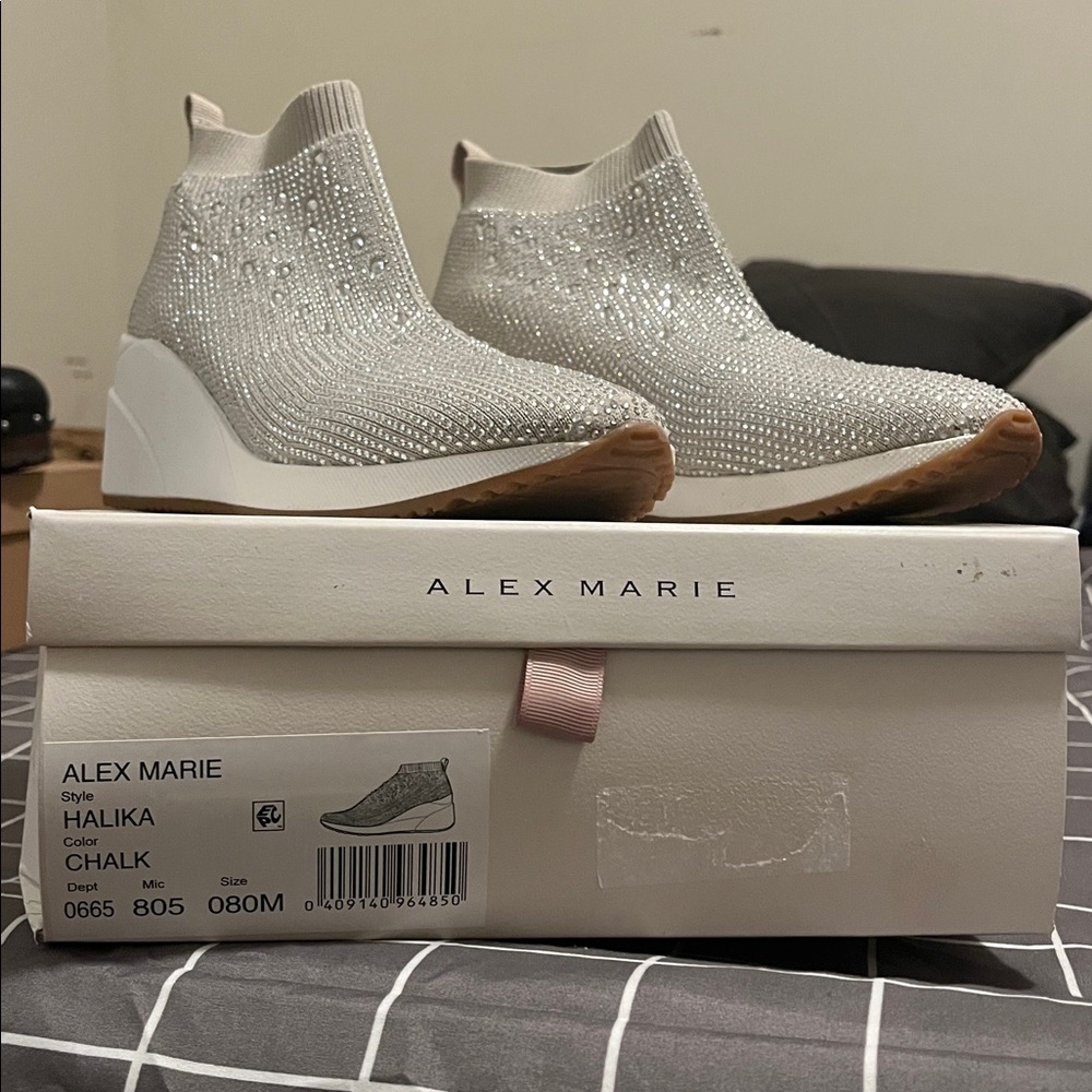 Alex Marie Chalk Wedge Ankle Boots